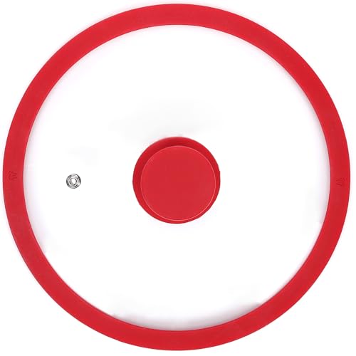 Vented Tempered Glass Cookware Lid Red 1 Pack