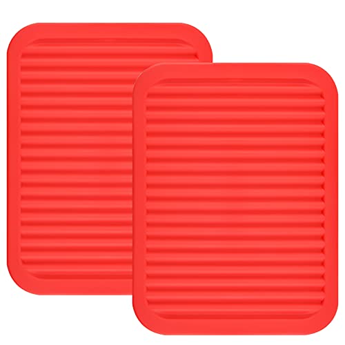 Silicone Trivet for Hot Dish and Pot Hot Pads Counter Mat Heat Resistant Table Dish Drying Mat or Placemats 2 Pack (2 Count)