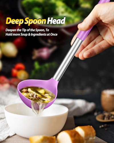 Silicone Soup Ladle and Pasta Spoon Set (2 Count)