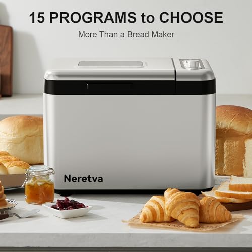 3.3LB &15-in-1 Bread Maker Dual Heaters with Auto Nut Dispenser