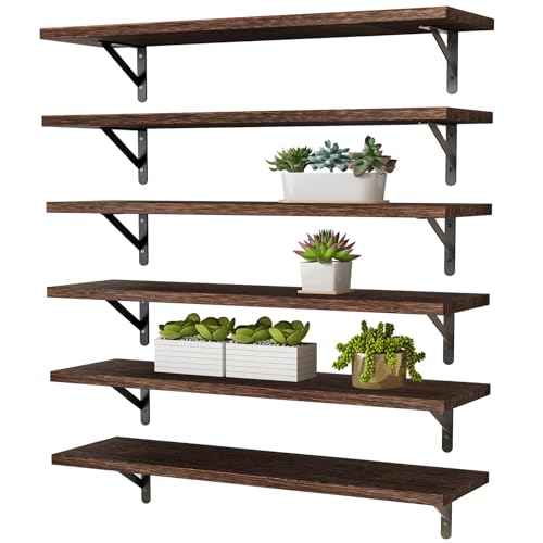 23.6in Floating Shelves for Wall Home Decor (6 Count)