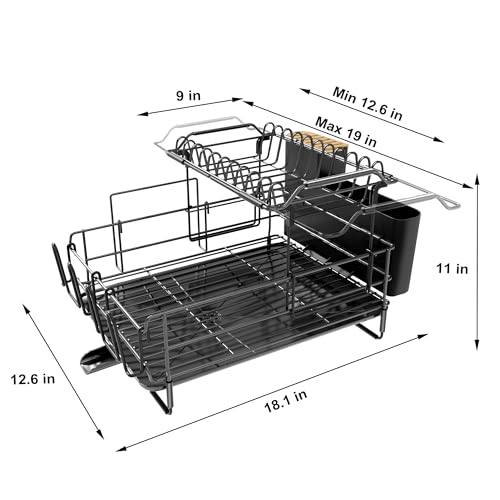 2 Tier Large Dish Drying Rack for Kitchen Counter