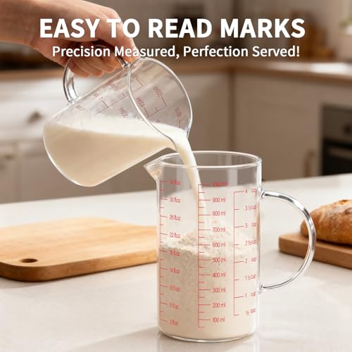 34OZ 1000ML Glass Measuring Cup