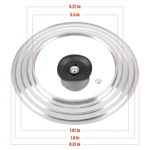 Universal Lids with Tempered Glass Top Fits 6