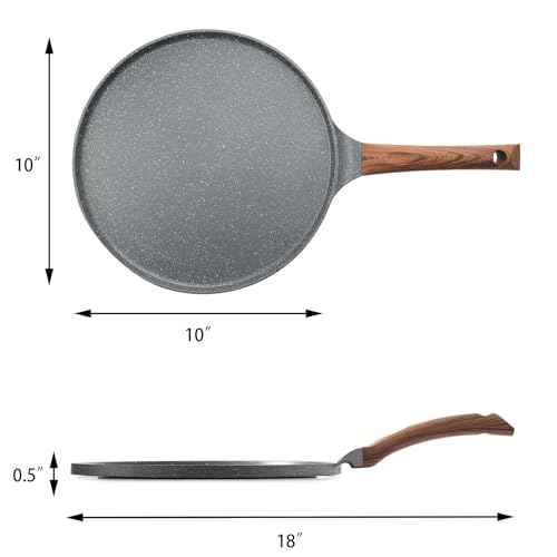 10 Inch Nonstick Crepe Pan Granite Coating Pancake Pan Gray