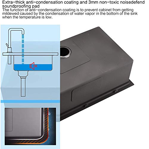 30 Inch Black Drop in Kitchen Sink