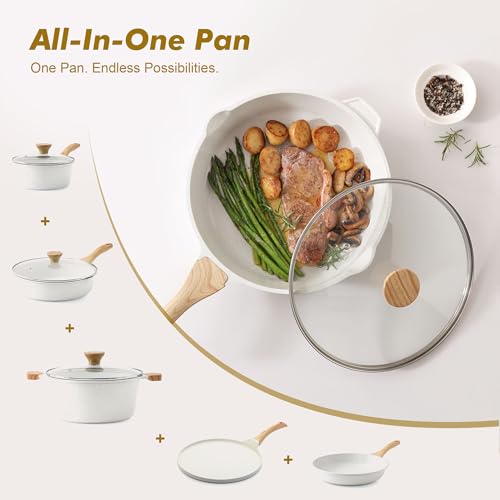 Nonstick Frying Pan Skillet with Lid 3.5