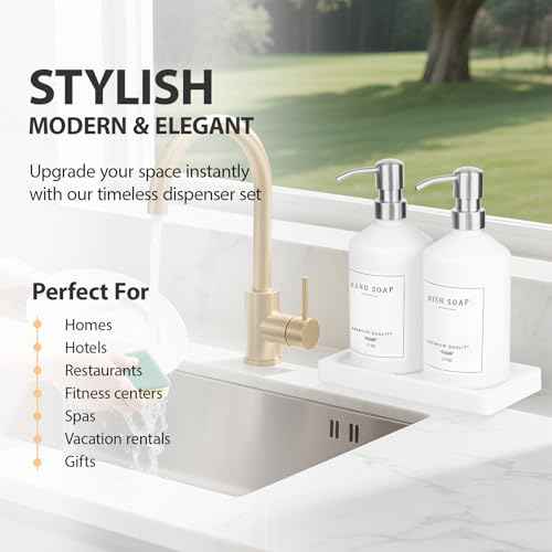White Glass Soap Dispenser for Kitchen (2 Count)