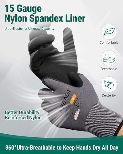 W2 Touchscreen Safety Work Gloves for Men & Women (6 Count)