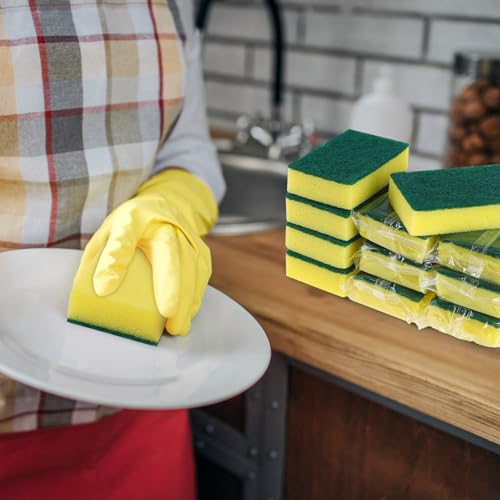30 Pcs Individually Wrapped Sponges for Airbnb Apartment Green (50 Count)