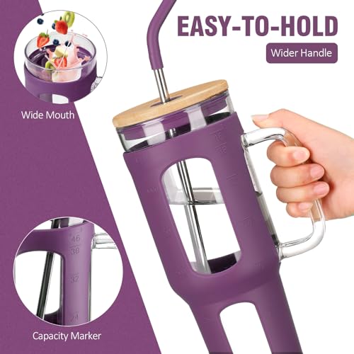 Glass Tumbler with Lid and Straw