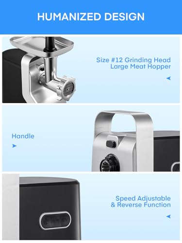 5-in-1 Meat Grinder Heavy Duty, 3000W Max Ultra Powerful