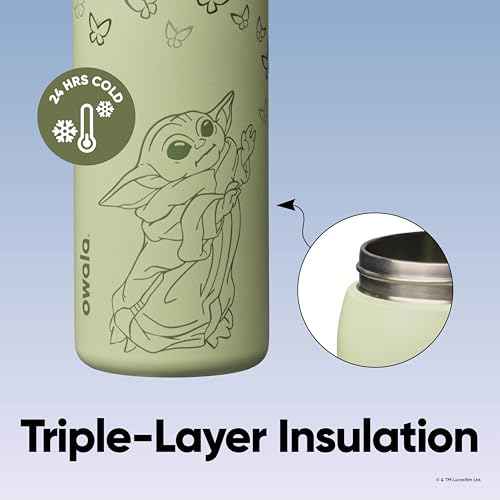 Star Wars FreeSip Stainless Steel Water Bottle 32 oz GroGu