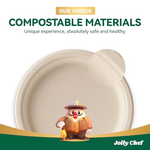 Compostable Heavy Duty Plates 𝟭𝟬 𝗜𝗻𝗰𝗵 [𝟭𝟮𝟱 𝗣𝗮𝗰𝗸] Eco (125 Count)