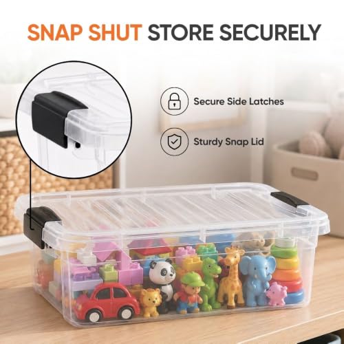 4.5 Quart Clear Plastic Storage Containers with Lids (36 Count)