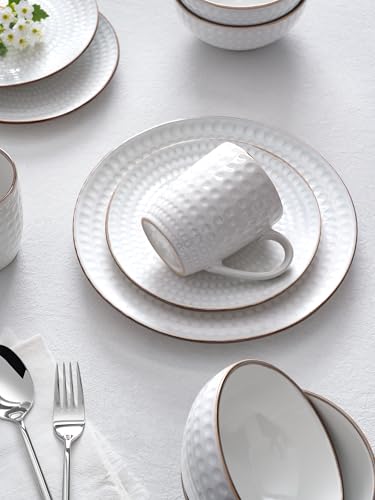 Eden Ceramic Plates and Bowls Sets (24 Count)