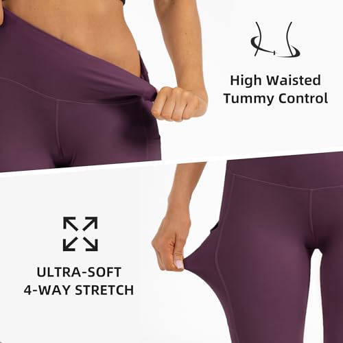 Butt Lifting High Waist Leggings for Women Buttery Soft Yoga Pants with Pockets Moisture