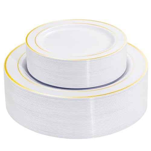 60 Pcs Gold Plastic Plates (60 Count)