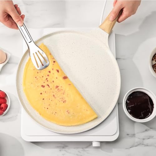 10 Inch Nonstick Crepe Pan Ceramic Coating Pancake Pan White