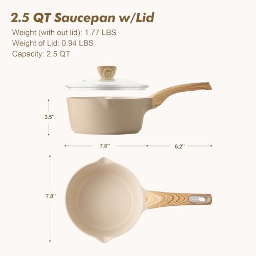 Ceramic Nonstick Sauce Pan with Lid