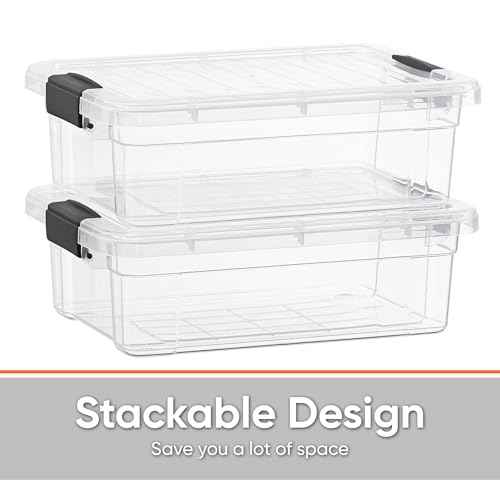7.4 Quart Clear Plastic Storage Bin with Lid (12 Count)