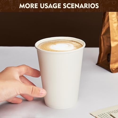 16 oz 200 Pack White Disposable Paper Coffee Cups (200 Count)