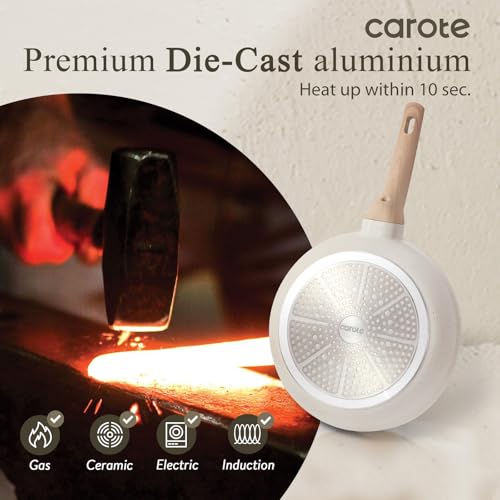 10 Inch Non Stick Cream White Frying Pan