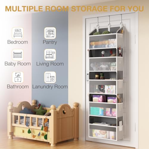 Over the Door Organizer with 5 Front & 10 MeshSide Pockets
