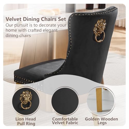 Black Velvet Dining Chairs Set of 4 (4 Count)