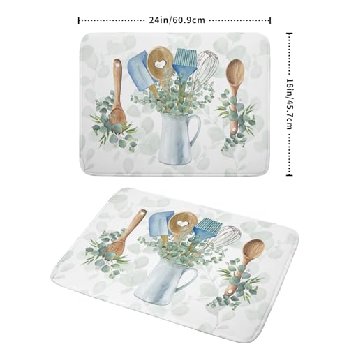 Sage Green Dish Drying Mat for Kitchen Counter