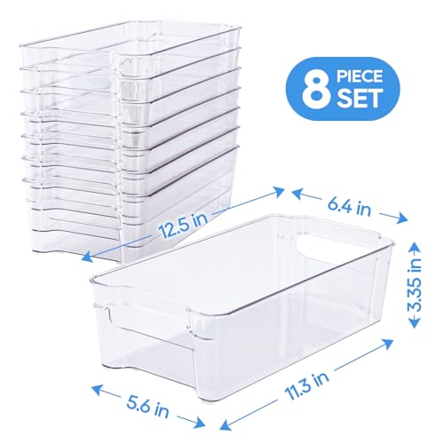 Clear Plastic Storage Bins (8 Count)