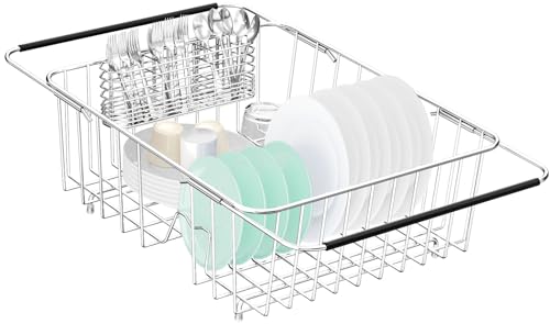 Large Dish Drainer Rack in Sink Adjustable