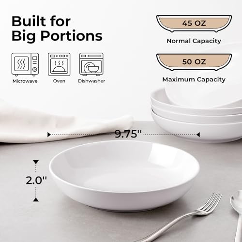 9.75" Large Pasta Bowls (4 Count)