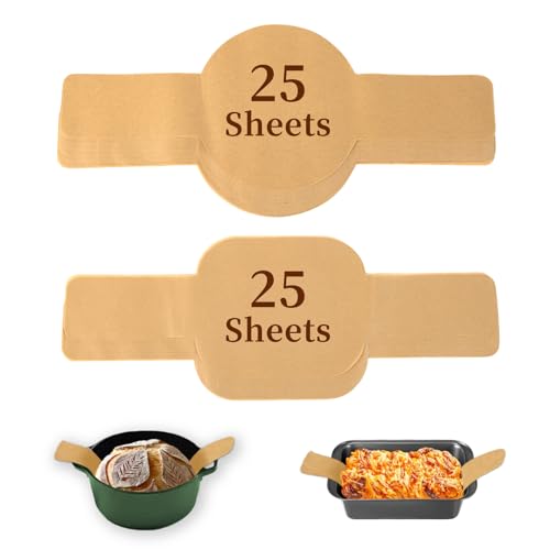 8" Round Sourdough Bread Sling for Dutch Oven 50 Sheets (50 Count)