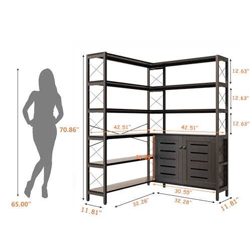 6 Shelf Corner Bookshelf (6 Count)