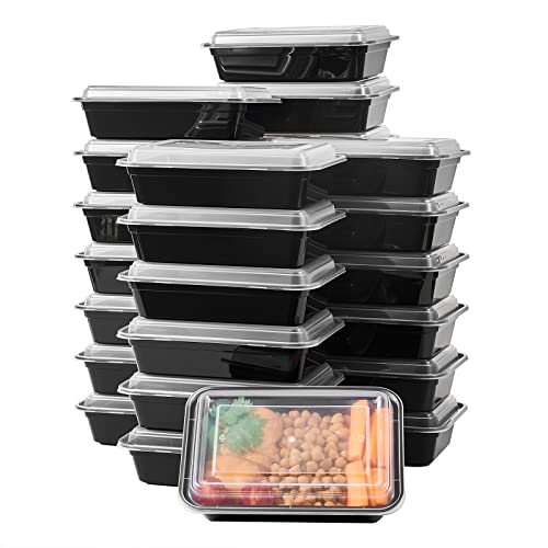 FULIGN 24 oz Meal Prep Containers With Lids Reusable 50 Pack Extra (50 Count)