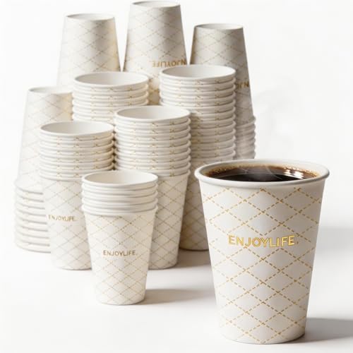 Disposable Paper Coffee Cups 12 oz 100 Count