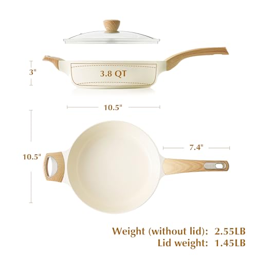 Ceramic Nonstick Frying Pan Skillet with Lid