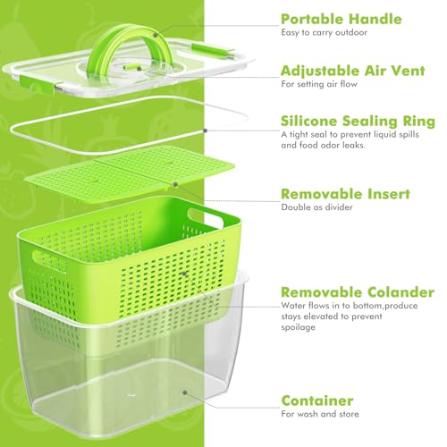 Produce containers for fridge (135.2561 Fl Oz)