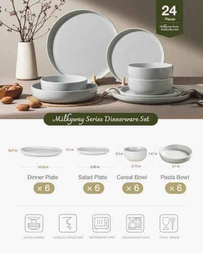 Milkyway 24 Piece Dinnerware Set with Pasta Bowls