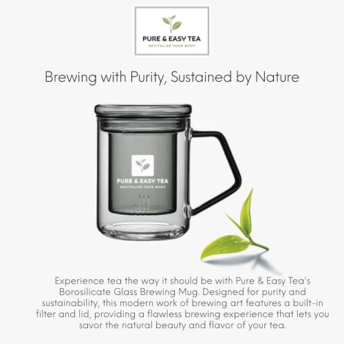Glass Tea Infuser Mug with Lid