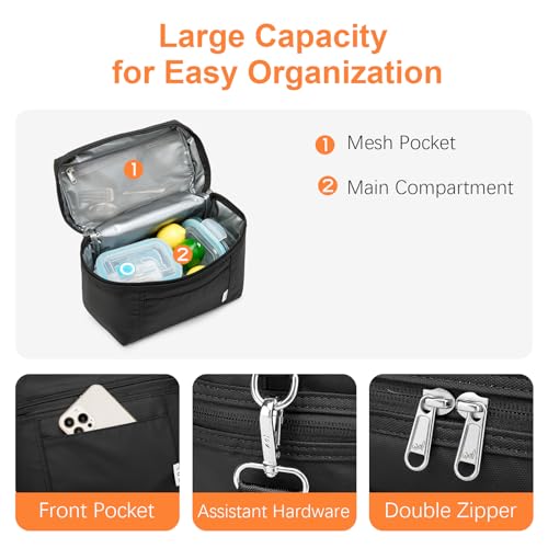 NOL Small Insulated Lunch Bags for Women Cooler Bag Lightweight Nylon Waterproof Lunch Box For Work