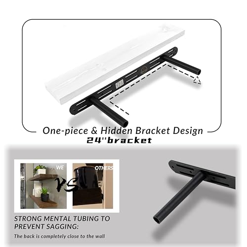 Floating Shelves 2 inch Thick for Wall Set of 2 (2 Count)