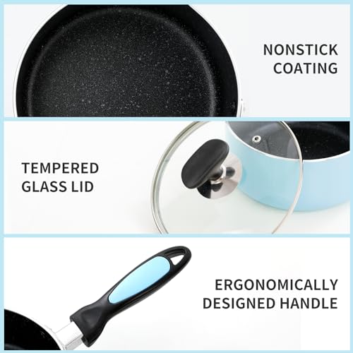 Nonstick Saucepan Set with Lid (2 Count)