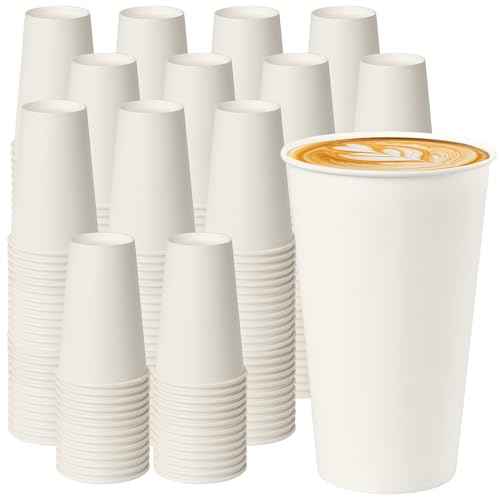 16 oz 500 Pack White Disposable Paper Coffee Cups (500 Count)