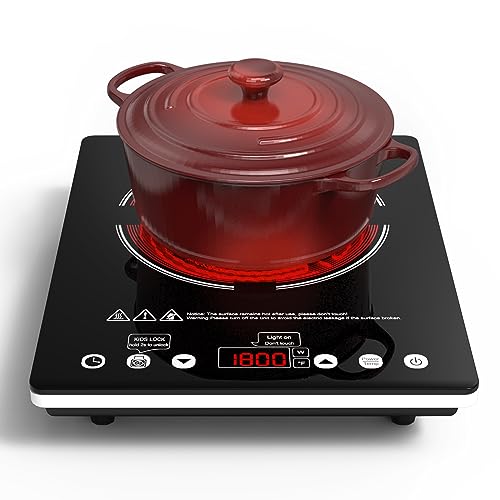 Electric Cooktop Single Burner Portable Stove 1800W 110v
