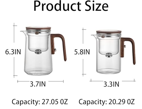 800ML 27OZ Witchcraft Magic Glass Teapot with Infuser Strainer and Lid for Loose Leaf Tea Herbal