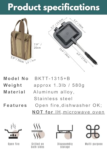Sandwich Maker Hot Sand Single Burner Gas Fire Open Fire Compact Aluminum TT