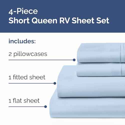 Short Queen Size 4 Piece Bed Sheet Set
