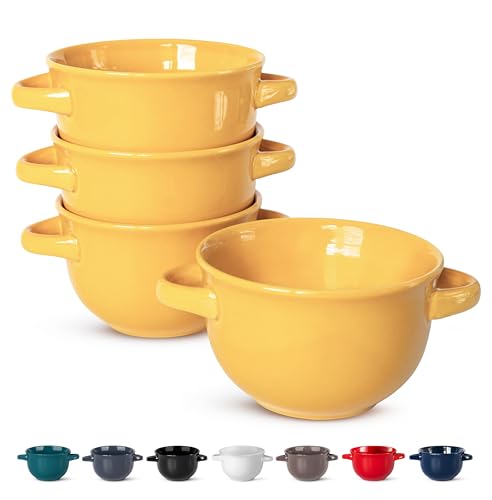 French Onion Soup Crocks with Lids & Handles (4 Count)